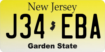 NJ license plate J34EBA