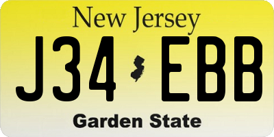 NJ license plate J34EBB