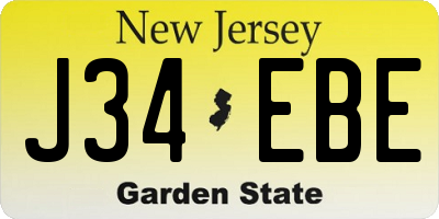 NJ license plate J34EBE