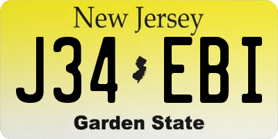 NJ license plate J34EBI