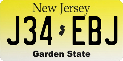 NJ license plate J34EBJ