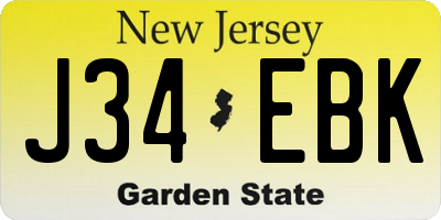NJ license plate J34EBK