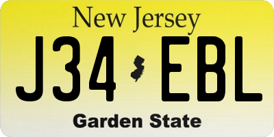 NJ license plate J34EBL