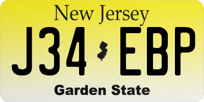 NJ license plate J34EBP