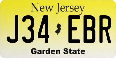 NJ license plate J34EBR