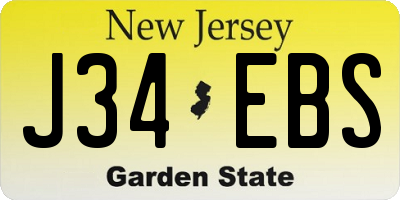 NJ license plate J34EBS