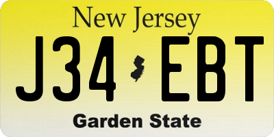 NJ license plate J34EBT