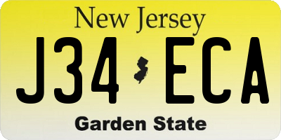 NJ license plate J34ECA