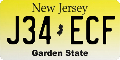 NJ license plate J34ECF