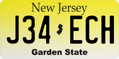 NJ license plate J34ECH