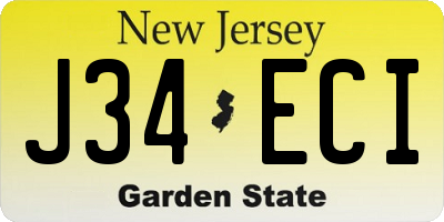 NJ license plate J34ECI