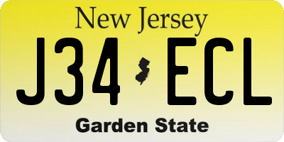 NJ license plate J34ECL