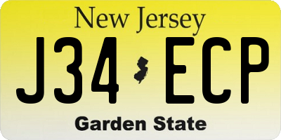 NJ license plate J34ECP