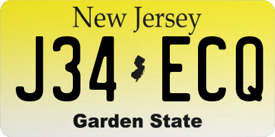 NJ license plate J34ECQ