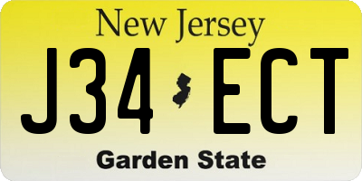 NJ license plate J34ECT