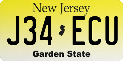 NJ license plate J34ECU