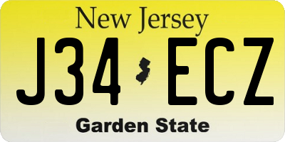 NJ license plate J34ECZ