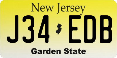 NJ license plate J34EDB