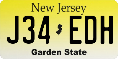 NJ license plate J34EDH