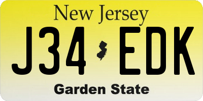 NJ license plate J34EDK