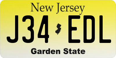 NJ license plate J34EDL