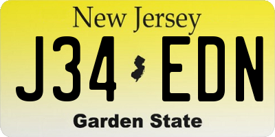 NJ license plate J34EDN