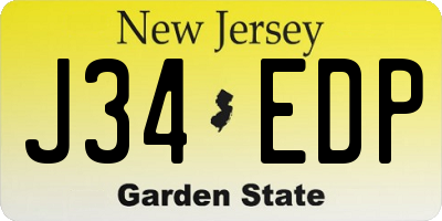 NJ license plate J34EDP