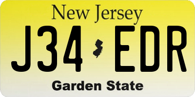 NJ license plate J34EDR