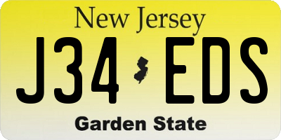 NJ license plate J34EDS