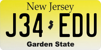 NJ license plate J34EDU