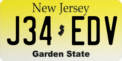 NJ license plate J34EDV