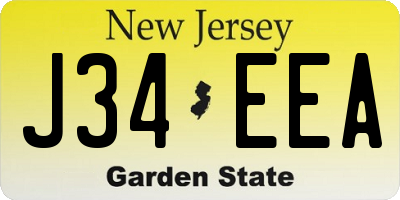 NJ license plate J34EEA