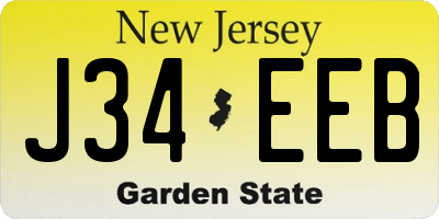 NJ license plate J34EEB