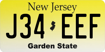 NJ license plate J34EEF