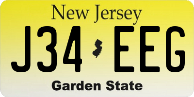 NJ license plate J34EEG