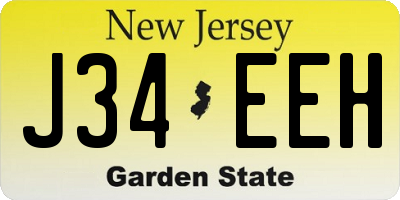 NJ license plate J34EEH