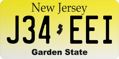 NJ license plate J34EEI