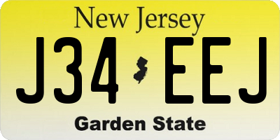 NJ license plate J34EEJ