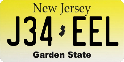 NJ license plate J34EEL