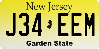 NJ license plate J34EEM