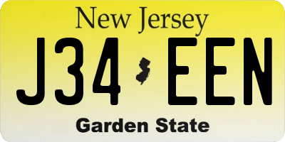 NJ license plate J34EEN