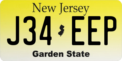 NJ license plate J34EEP