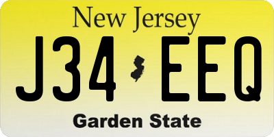 NJ license plate J34EEQ