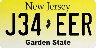 NJ license plate J34EER