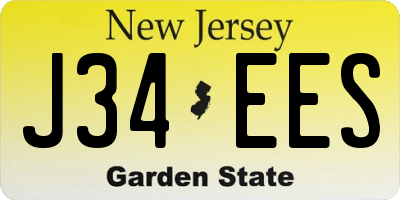 NJ license plate J34EES