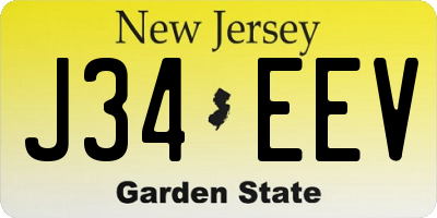 NJ license plate J34EEV