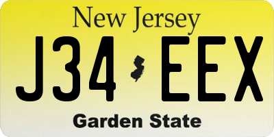 NJ license plate J34EEX