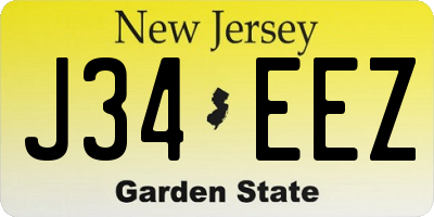 NJ license plate J34EEZ