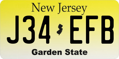 NJ license plate J34EFB