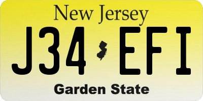 NJ license plate J34EFI